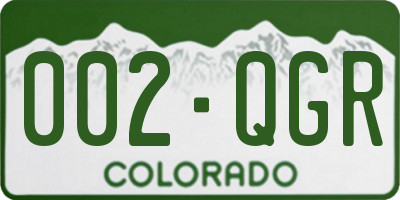 CO license plate 002QGR