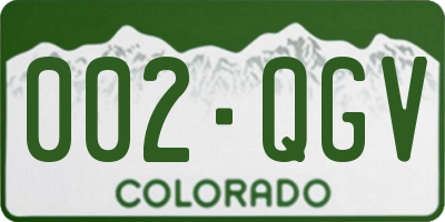 CO license plate 002QGV