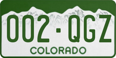 CO license plate 002QGZ