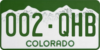 CO license plate 002QHB