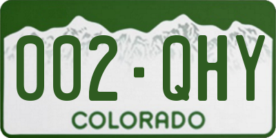 CO license plate 002QHY