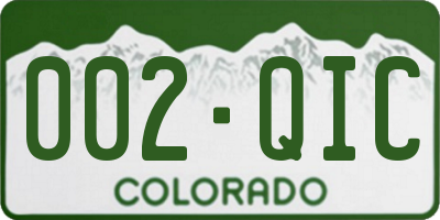 CO license plate 002QIC