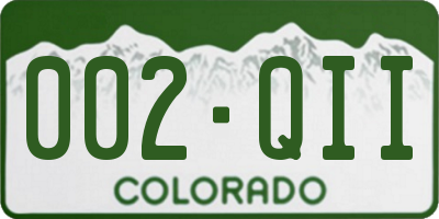 CO license plate 002QII