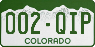 CO license plate 002QIP