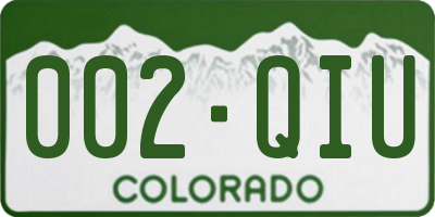 CO license plate 002QIU