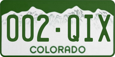CO license plate 002QIX