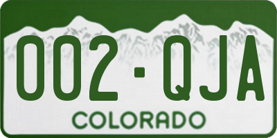 CO license plate 002QJA