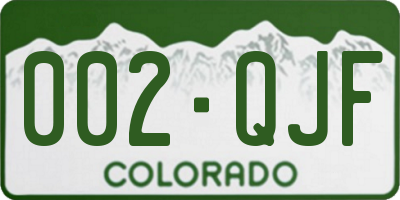 CO license plate 002QJF