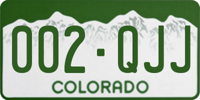 CO license plate 002QJJ