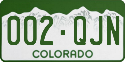 CO license plate 002QJN
