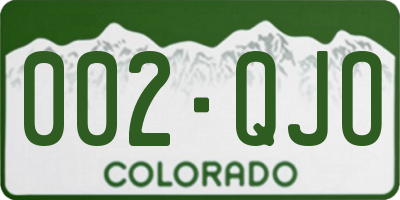 CO license plate 002QJO