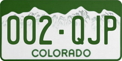 CO license plate 002QJP