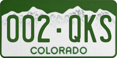 CO license plate 002QKS