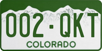 CO license plate 002QKT