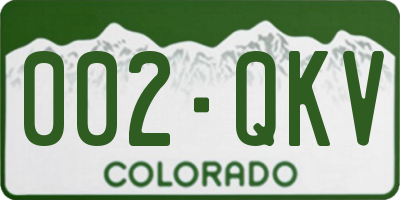 CO license plate 002QKV