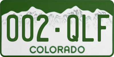 CO license plate 002QLF