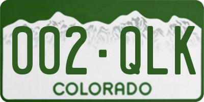 CO license plate 002QLK