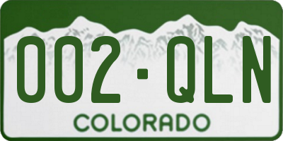 CO license plate 002QLN