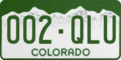 CO license plate 002QLU