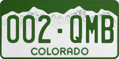 CO license plate 002QMB
