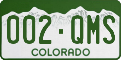 CO license plate 002QMS