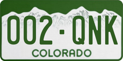 CO license plate 002QNK