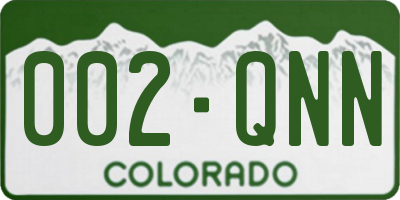 CO license plate 002QNN