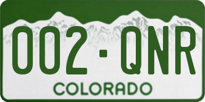CO license plate 002QNR
