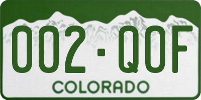 CO license plate 002QOF