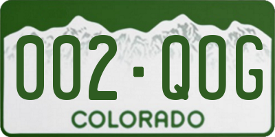CO license plate 002QOG