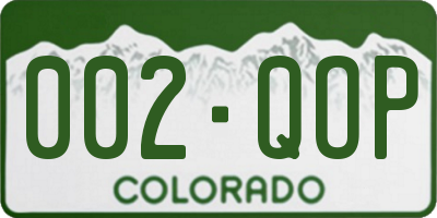 CO license plate 002QOP