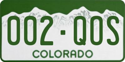 CO license plate 002QOS