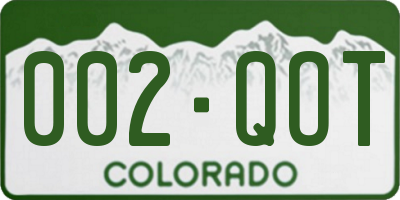 CO license plate 002QOT