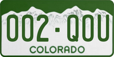 CO license plate 002QOU