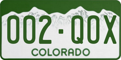 CO license plate 002QOX