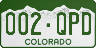 CO license plate 002QPD
