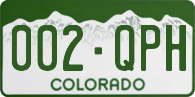CO license plate 002QPH