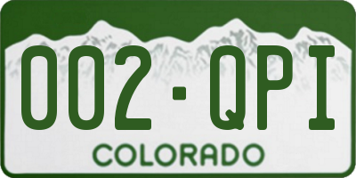 CO license plate 002QPI