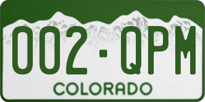 CO license plate 002QPM