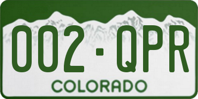 CO license plate 002QPR