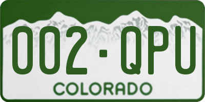 CO license plate 002QPU