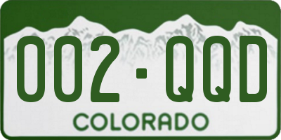 CO license plate 002QQD
