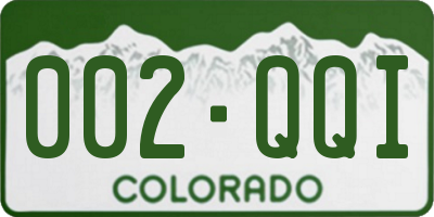 CO license plate 002QQI