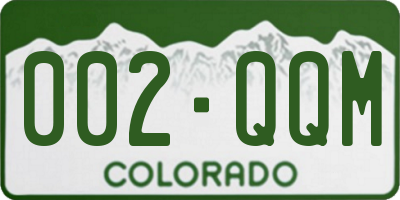 CO license plate 002QQM