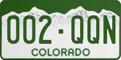 CO license plate 002QQN