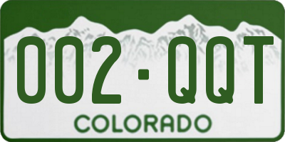 CO license plate 002QQT