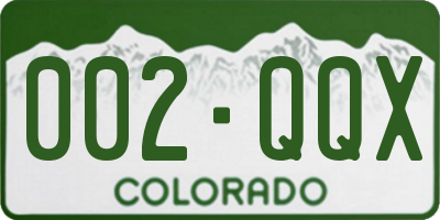 CO license plate 002QQX