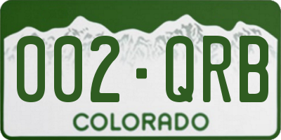 CO license plate 002QRB