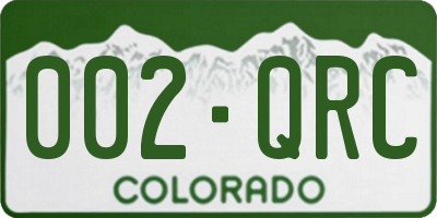 CO license plate 002QRC