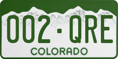 CO license plate 002QRE